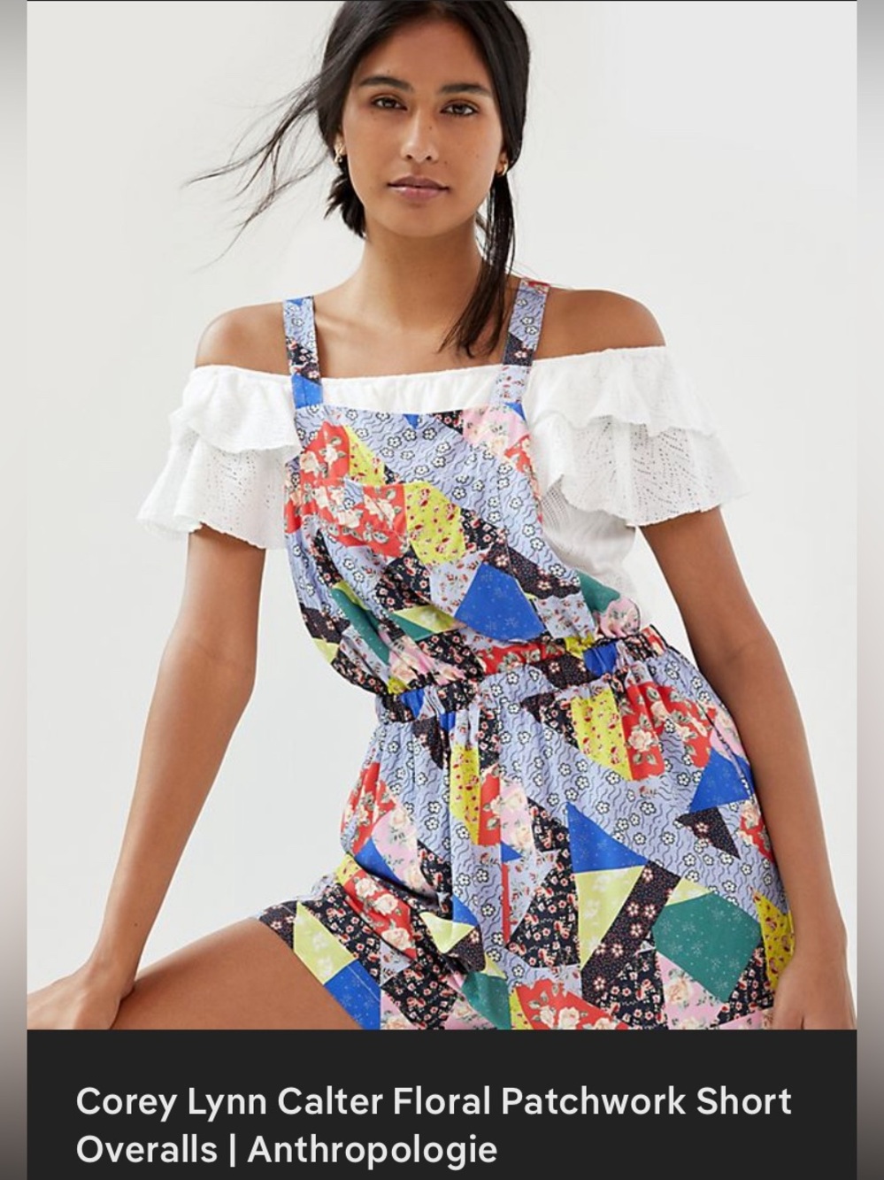 Anthropologie Corey Lynn Calter Patchwork Overall Shorts